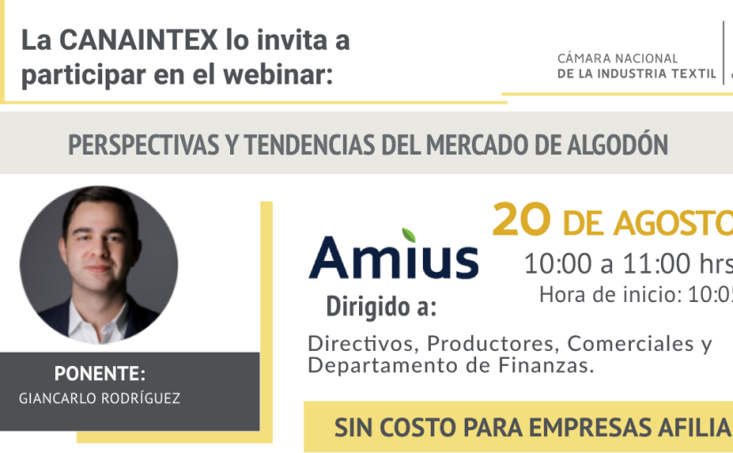 Webinar Amius Limited | Perspectivas y tendencias del mercado de algodón