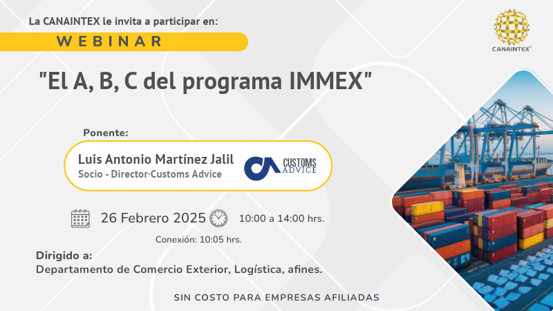 Webinar – “El A, B, C del Programa IMMEX”